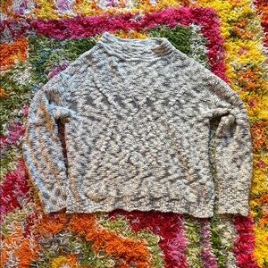 Michael Stars Black and White Women's Mock-Neck Knit Sweater